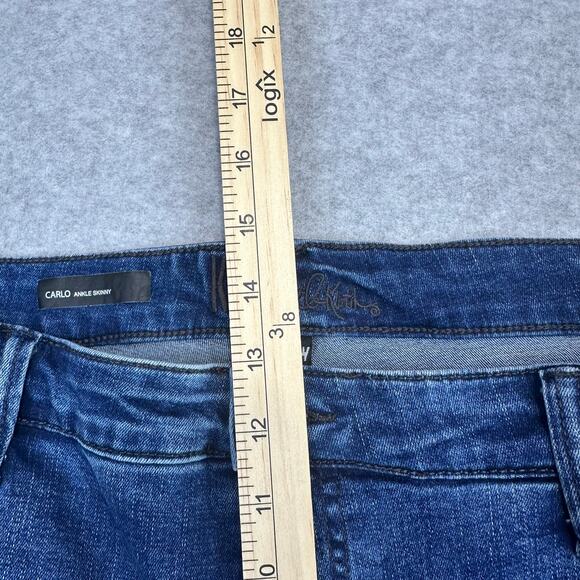 Kut From the Kloth Carlo Ankle Crop Skinny Jeans WMNS 20W Blue High Rise Frayed - Picture 10 of 13